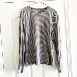 J. CREW Seersucker Tee - Grey & White